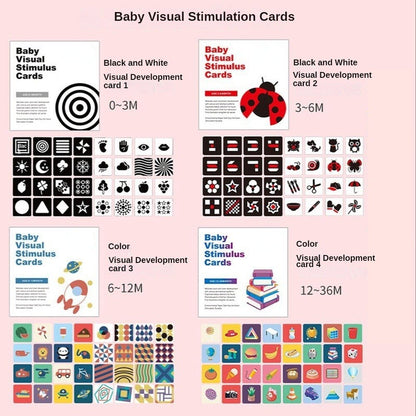 Montessori Black and White High Contrast Baby Visual Simulation Flash Cards - Kiddzland