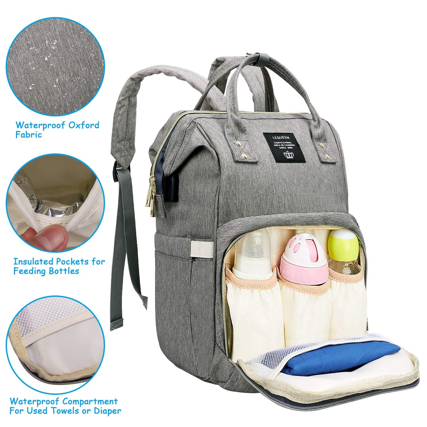 Waterproof Travel Maternity Diaper Bag - Kiddzland