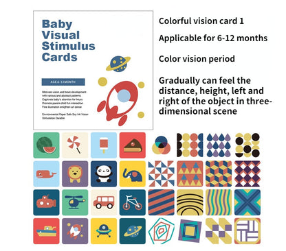 Montessori Black and White High Contrast Baby Visual Simulation Flash Cards - Kiddzland