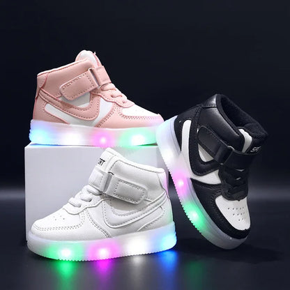 Toddlers Light Up Casual High Top Sneakers - Kiddzland