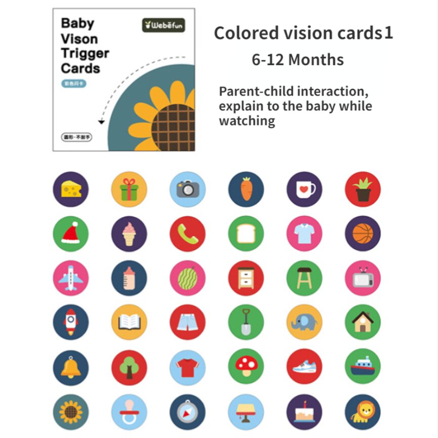 Montessori Black and White High Contrast Baby Visual Simulation Flash Cards - Kiddzland