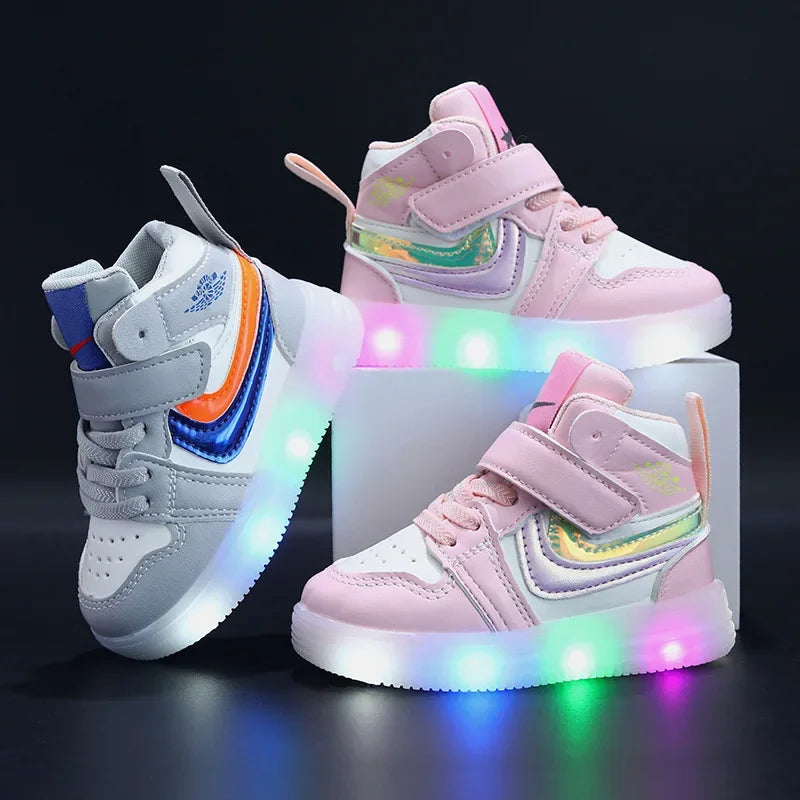 Toddlers Light Up Casual High Top Sneakers - Kiddzland