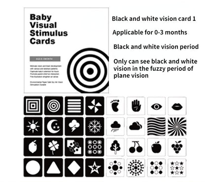 Montessori Black and White High Contrast Baby Visual Simulation Flash Cards - Kiddzland